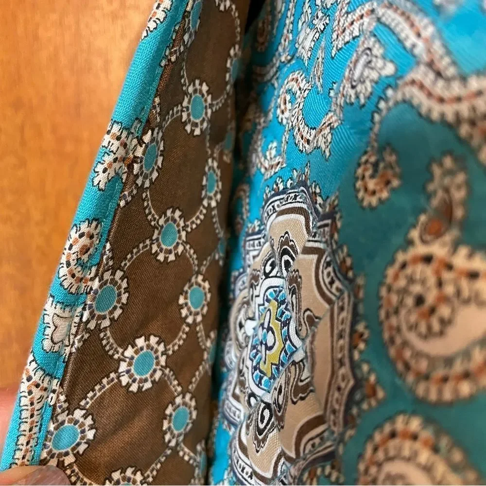 Vera Bradley Paisley Diamond Quilted 100% Cotton Laptop Bag Blue Cream Tan